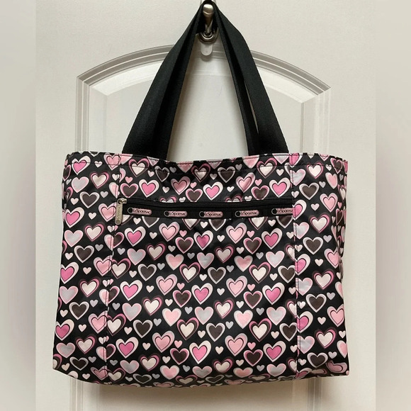 LeSportSac Hearts Print Reversible Tote - Picture 1 of 11